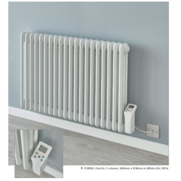 Supplies4Heat Cornel 3 Column Electric White Radiators