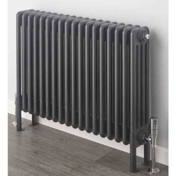 Supplies4Heat Cornel Textured Anthracite Horizontal 3 Column Radiators