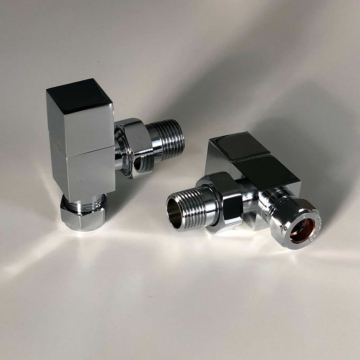 Tees Square Chrome Angled Valve Set