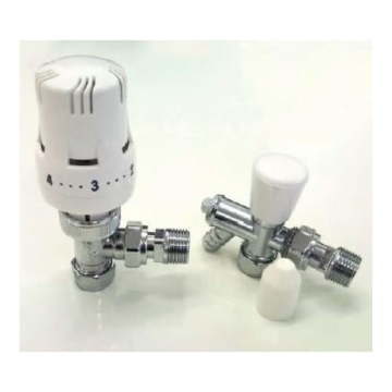 Torino White Thermostatic Radiator Valve and Drain Off Lock-shield