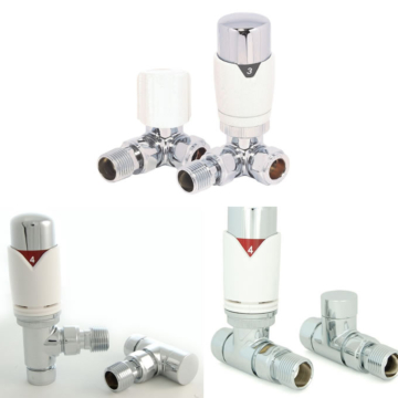 Towelrads White Thermostatic Radiator Valve Set