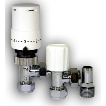 Tower 15/10mm Angled White TRV and Lockshield Pack - Multiple qty