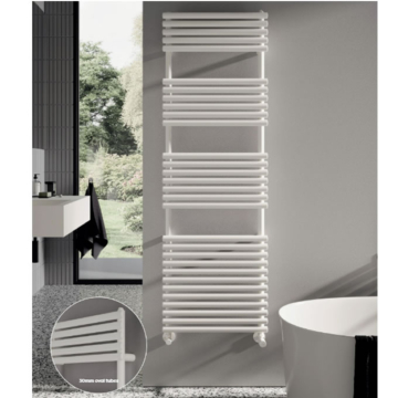 The Radiator Company Ellipsis 30 White Towel Rails