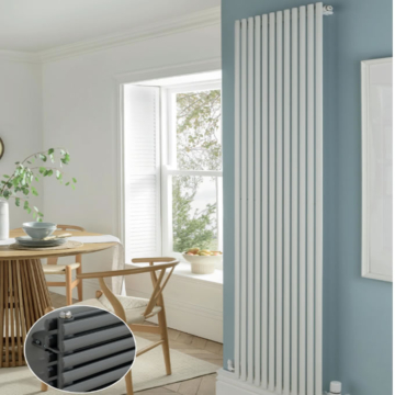 The Radiator Company Ellipsis 30 Vertical White Radiators