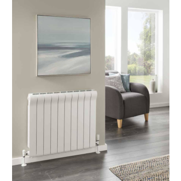 Circular Top Horizontal Aluminium  Radiators in White Finish