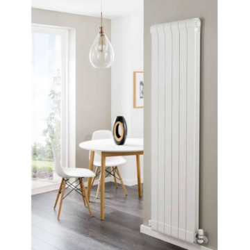 Circular Top Vertical  Aluminium Radiators in White Finish
