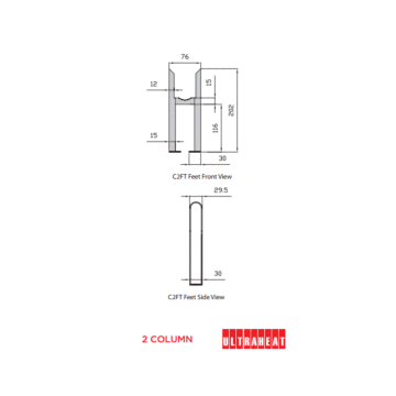 Ultraheat 2 Column Radiator Slip On Feet (Pair)