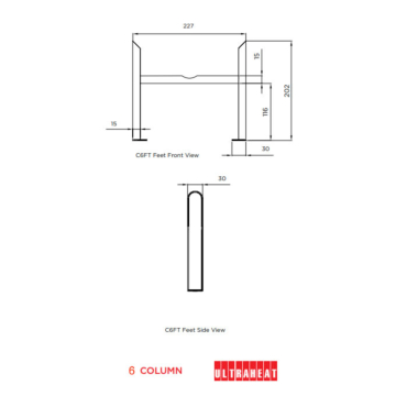 Ultraheat 4 Column Radiator Slip On Feet (Pair)