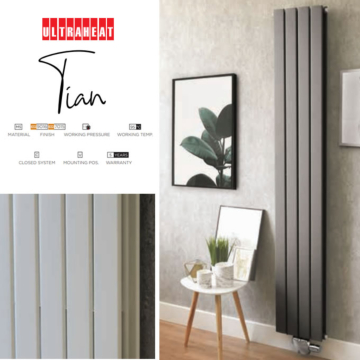 Ultraheat Bombe White Vertical Aluminium Radiators