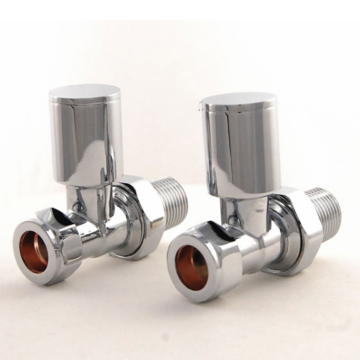 Apex Chrome Straight Radiator Valve Set
