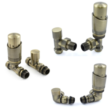 Delta Antique Brass Thermostatic Radiator Valves and Lock-shield