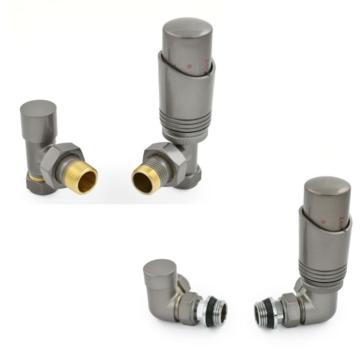 Delta Metallic Grey Thermostatic Radiator Valves and Lock-shield