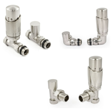 Delta Satin Nickel Thermostatic Radiator Valves and Lock-shield