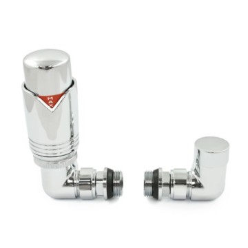 Realm Corner Chrome Thermostatic Radiator Valve and Lock-shield