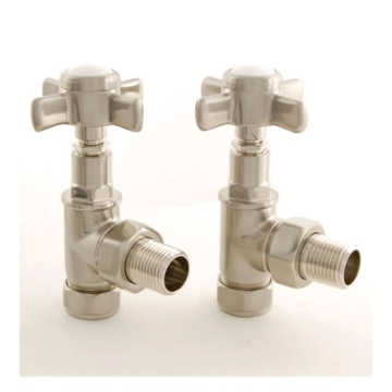 Westminster Cross Head Satin Brushed Nickel Radiator Valve Sets
