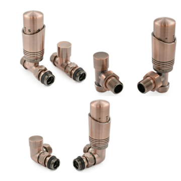 Delta Antique Copper Thermostatic Radiator Valves and Lock-shields