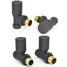 Milan Radiator Valve Set - Anthracite