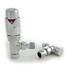 Realm Angled Chrome Thermostatic Radiator Valve and Lock-shield