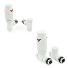 Realm All White Thermostatic Radiator Valve and Lock-shield