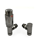 Realm Angled Black Nickel Thermostatic Radiator Valve and Lock-shield