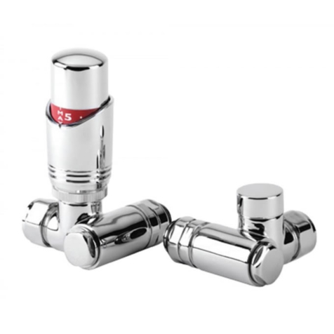 Lincoln Dual Fuel Chrome Thermostatic Radiator Valve and Lock-shield