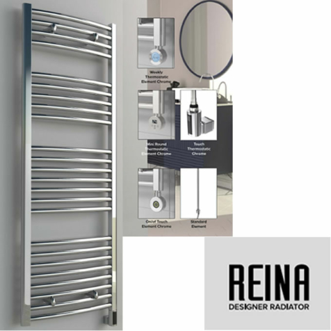 Reina Diva Chrome Electric Towel Rails