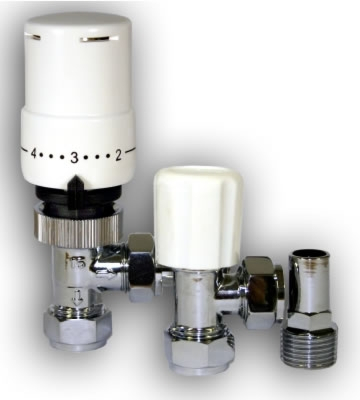 Tower 15/10mm Angled White TRV and Lockshield Pack - Multiple qty