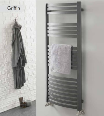 The Radiator Company Griffin White Towel Rail