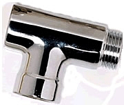 Ultraheat T Piece in Mirror Chrome Finish for Dual Fuel Operation