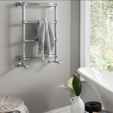 Vogue Vintage LG010B Chrome Plated Brass Wall Mounted Traditional Towel Rail